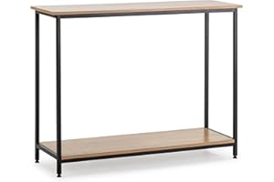 HOMN LIVING Recibidor Chloe con 1 Estante Inferior, Color Roble/Negro, 106 cm (Ancho) 35 cm (Profundo) 81 cm (Altura)