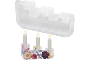 burkfeeg DIY Trapézoïdal Bougeoir Moule en Silicone, 19,6 X 10 X 4,1 cm Bougeoirs Moule Résine, Moule Bougeoir Resine Epoxy à Trou de 1,8 Cm,Pour Bougeoir pour Design Créatif Moule en Résine