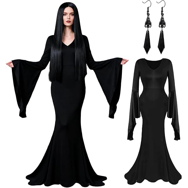 Gothic Mittelalterkleid Damen – Halloween Kostüm – A-Linie Mit Schnürung – Schwarz Mit Schmetterlingsärmeln – Übergröße Verfügbar