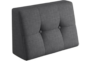 sunnypillow Coussin Dossier pour Palette Matelas Extérieur - Appui 60 x 40 x 20/10 cm - Confortable Coussins pour Canapé Jardin, Salon, Terrasse, Balcon - Anthracyt