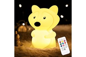 CHWARES Night Light for Kids, Fox Nursery Night Lights with Remote, 7 Color Kawaii Lamp, Room Decor, USB Rechargeable, Cute Lamp Gifts for Baby, Children, Toddlers, Teen Girls