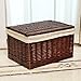 Produktbild bagehua Aufbewahrungsbox Oversized Rattan Sortierkästen verdeckt Schublade Kleidung Spielzeug Aufbewahrungsbox Aufbewahrungskorb Bett Ablagebox, No. Zwei, braun