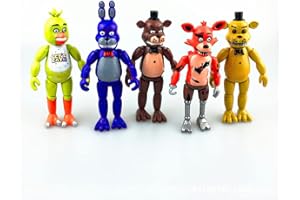 Puruuige FNAF Figuras 5 piezas/Set FNAF Temática Five Nights At Game Figuras de acción 14CM puede iluminar con articulaciones posando para fans y regalos de cumpleaños