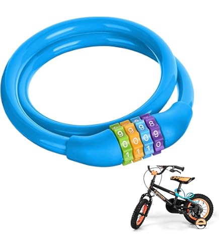 Cadenas Code 4 Chiffres Antivol Vélo Ainiv - Câble Code 4 Chiffres, 65/120cm, Couleurs Variées Antivol Code Ainiv Câble Acier