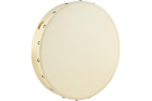 A-Star Tambour à main pré-réglé de 10 pouces, tête en peau naturelle, tambour à cadre de 25 cm de diamètre