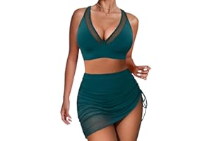 OKDANCE High Waisted Bikini Set Tummy Control Bikini Sets for Women, Push Up Bikinis 2 Piece Swimsuit, Adjustable Swimming Costumes for Grils