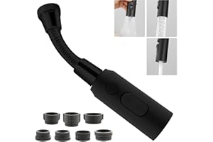 CHUAINXIN Schwarz Wasserhahn Aufsatz Schwenkbar, Perlatoren für Wasserhähne mit Schlauch, Küche Wasserhahn Verlängerung Brausekopf, Verlangerung Strahlregler, Wasserhahnverlängerung Schwenkbrause mit Adapter