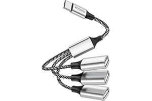 MOGOOD Adattatore per cavo USB C maschio a tre USB femmina,da tipo C a 3 tipo A 2.0Port Splitter Dongle cavo convertitore connettore multiplo multi hub per MacBook,iPad Pro Air,Microsoft Surface Go,PC,laptop