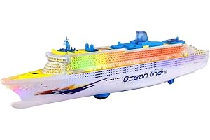 SAMULIY Cruise Ship Toy - Cruise Ship Ornament | Realistic Luxury Liner Cruise Ship With Colorful Lighting Sound - Collectible Ship Toys - Fun Nautical Decorations Kids Boat Toys For 3-12 Year Old