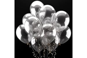 EPOKUS Luftballons Transparente, 60 Stück 12 Zoll Transparente Latex Ballons, Durchsichtige Helium Ballon, Partyballon Dekorationen für Geburtstag Babyparties Hochzeit Valentinstag Graduierung Kommunion