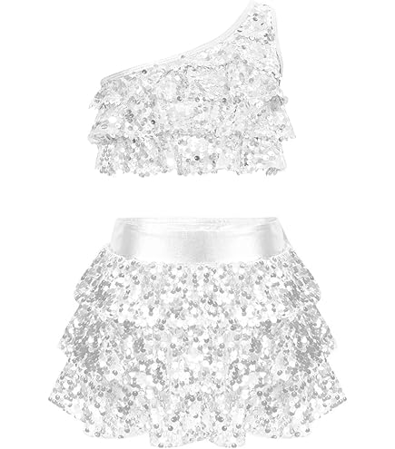 Vestito Danza Latina Per Ragazze Con Paillettes E Frange - Costume Da Ballo Brillante E Elegante - Foto 4