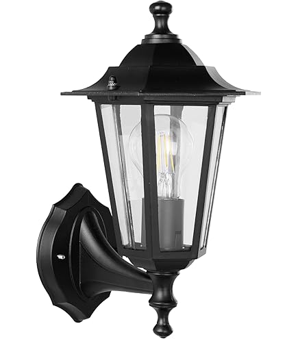 Lampada Da Esterno Palo Esagonale Sovil - Testa Diametro 60mm, Nero, Attacco E27, 40x23 Cm