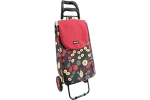 CASA & CASA Casa&Casa Night Garden Shopping Trolley on Wheels | 45L Huge Capacity | Elegant and Foldable Shopping Cart for Groceries|2 Wheel| Thermal Liner | Bespoke Designs