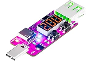 iHaospace PD/QC Trigger Board USB C Fast Charging Decoy Module for PD 3.1/3.0-5V/9V/12V/15V /20V/28V, QC 2.0/3.0-7V/9V/12V/20V Current Voltmeter 2 in 1 Auto Tester Voltage Ammeter