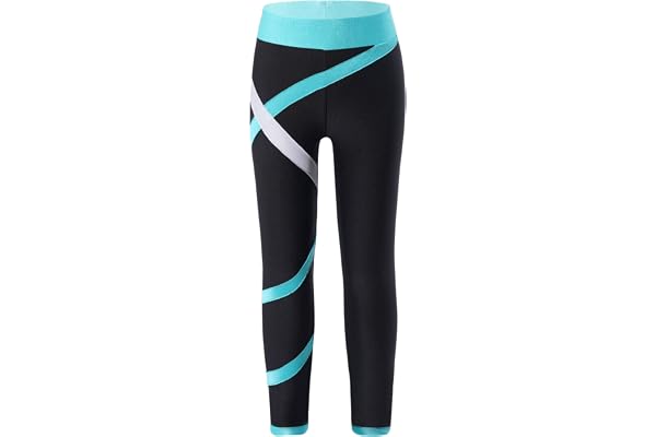 Zaldita Barn flickor leggings stretch långa byxor elastisk midja sportbyxor fitness byxor tights träning fritidskläder