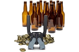 Brew Monkey® Kit d'embouteillage Complet | 13 bouteilles de bière, Capsuleuse Kelly et 25 capsules | Bouteilles | kit de brassage bière | Capsuleur Manuelle | Cadeau Noel Homme
