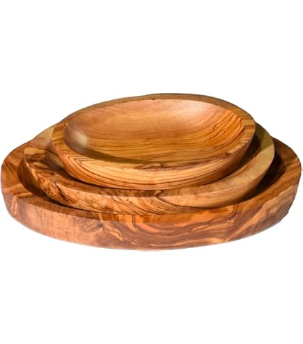 Saladier Rustique En Bois D'olivier – 29 Cm – Fait Main – Neuf