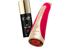 Set Beauty Answer FAQ 102 - Dispositivo antirughe con EMS, RF e 8 luci LED + Primer conduttivo FAQ P1 Manuka Honey (30 ml) - Terapia con luce rossa e radiofrequenza viso professionale