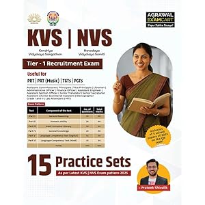 Examcart KVS & NVS Tier-1 Recruitment Exam Book 2025 By Prateek Shivalik | Latest Exam Pattern Based 15 Practice Sets & Inclu