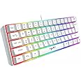 HXSJ V700 Wired Gaming Keyboard RGB Streamer Wired Keyboard 61-key Gaming Keyboard for Game/Office Black (White)