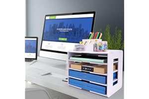 Umllpet 5-Tier Dokumentenablage A4 Briefablage, Briefablage weiß, A4 Papier Organizer Schreibtisch Schreibtischablage Organizer Ablagesystem Aktenaufbewahrung Dokumentenhalter für Büro Office Schule