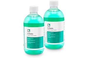ERRECOM 2xU-Sonic, Limpiador Concentrado para Equipos Ultrasónicos para Limpieza Intensiva y Delicada de Joyas, Gafas, Ortodoncia, Pequeños Accesorios, Componentes Mecánicos, 500 ml