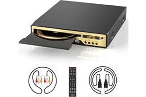 MAITE Lettore DVD compatto 1080P per TV, funzione Karaoke con ingresso microfono, lettore DVD HDMI con presa USB, cavo HDMI e RCA.