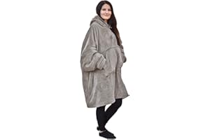 HOMELEVEL Sweat à Capuche XL - Plaid avec Manches Capuche et Poche en Polaire Sherpa - Pull Poncho Femme Homme Hiver canapé TV Bureau Maison