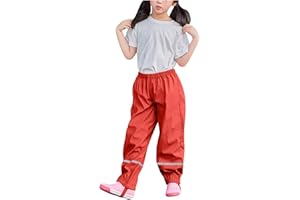 QinMMSPORTS Pantalon de Pluie pour Enfant - Doublure Chaude - pour garçons et Filles - Coupe-Vent et imperméable