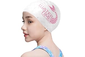 FUNOWN Kinder-Badekappen für Jungen und Mädchen, Langlebige Silikon-Badekappe für Langes/Kurzes Haar, Unisex-Badekappen zum Schwimmen und Duschen für Alter 3–15, wasserdichte