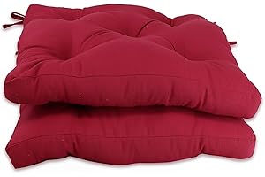 MORE FREE-Pack 2 Cojines para Silla,Cojin de Asiento Decorativo Funda de Poliéster y Relleno de Fibra Hueca 40x40x5cm,Ideal para Comedor, Terraza, Salón y Restaurante (Rojo, Pack 2)
