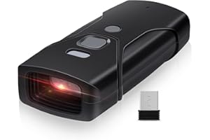 JRHC Mini lecteur de codes-barres Bluetooth 2D portable sans fil 3 en 1 Bluetooth et lecteur de codes-barres 2,4 G