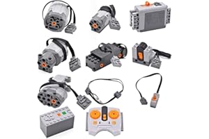 Hcyx Compatibile con Lego Technic Motor L Power Functions Building Set, 11 Pezzi Power Functions Motor Battery IR Remote Receiver Set