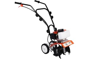 H-YEEU 52CC Motoculteur Thermique Essence, Léger 2 Temps Cultivateur Motoculteur, Petite Taille Motobineuse Essence avec Moteur Puissant, Facile à démarrer et à Utiliser, Cultivateur à Roue