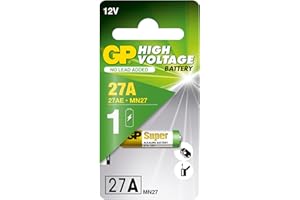 GP - Batteria 27A 12V - Blister da 1 Pila Alcalina MN27 / A27 da 12 Volt