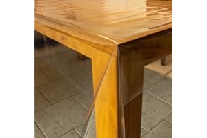 ‎LARO laro 0,30 mm Dicke Tischfolie Tischdecke Transparent Durchsichtig Abwaschbar Garten-Tischdecke Tischschutz-Folie PVC Plastik-Tischdecken Wasserabweisend Eckig Meterware |07|, Größe:110x180 cm