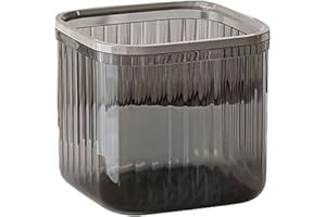 Koomuao Desktop-Mülleimer, Tischmülleimer mit Aufpoppen, Mini Abfalleimer, Plastik Tisch Mülltonne, für Küche Badezimmer Büro Schreibtisch Auto Bett Plastik Desk Bin (Schwarz-B-L)