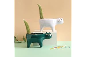 Xfeyaqlo Doniczki na sukulenty, kot, ceramika, dekoracja ogrodu domowego lub biura, 2 sztuki (A)