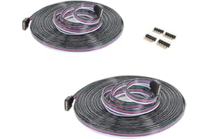 HUABLUE 2pcs/pack 5m LED RGBW-Strip 5 pin LED Verlängerungskabel LED Streifen Verbinder Verlängerung Anschluss Verteiler Kabel für 5 polig RGBW 5050 3528 2835 LED Streifen Licht
