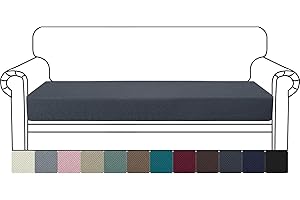 YSTELLAA Housse Coussin Canapé Extensible, Housse De Coussin Canapé Antidérapant, Universelle Housse Dossier Canapé, Housse Coussin Canape, Housse De Coussin De Canapé, 3 Places, Gris Foncé
