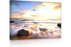 lightbox multicolor | Bilder mit LED Licht | Sonnenuntergang am Meer | 100x70 cm | Front Lighted