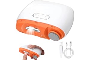 KQLHLHDYZ Coupe Ongle Electrique, Coupe-Ongles Électrique Automatique 2 En 1 avec lumière LED et Rangement Automatique, Rechargeable USB, Portable Lime a Ongle Electrique avec 2 Vitesses