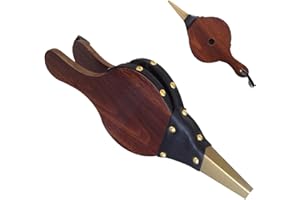 Jsleid Blasebalg Kamin, Kamin Grillgebläse, Großer Blasbalg Aus Holz, Grillblasebalg Grillgebläse, Verwendet Für Camping Im Freien, Grill, Kamin Mach Ein Feuer(Braun)