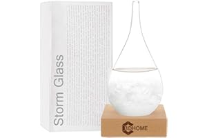 3DHOME Cadeau Anniversaire Femme Homme,Storm Glass Verre tempête Stations météorologiques Goutte d'eau Prédicteur météo Prévisions créatives Verre décoratif (Small)