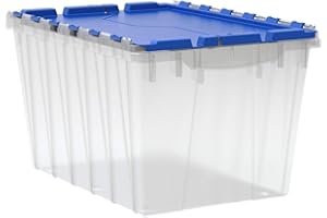 Akro-mils 66486 cldbl 12-Gallon keepbox de almacenamiento de plástico con tapa adjunta, 21 – 1/2-inch por 15 pulgadas por 12 – 1/2-inch, Semi transparente, 66486CLDBL