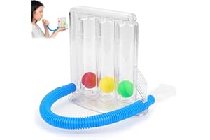 Rierousy Ejercitador Respiratorio, Breathing Trainer de Respiración Profunda con 3 Bolas de Colores y Boquilla para Terapia del Lenguaje y Función Pulmonar
