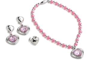 Dress Up America Parure de bijoux pour petites filles – Boîte à bijoux princesse comprenant un beau collier, un bracelet et des boucles d'oreilles – Jeu de rôle pour petites filles