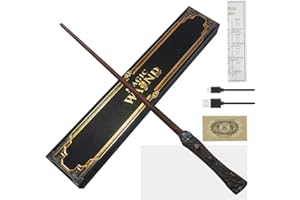 AVCXEC Magic Wand, Magician Resin Wand with Ticket, Consumable Paper, Charger, Spell Sheet Instructions The Elder Wand Plastic Wand Halloween Wands Cosplay Costume Accessories for Girls Boys