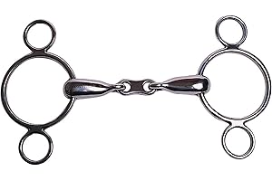 Korsteel Stainless Steel French Link 2 Ring Dutch Gag Bit, 6"