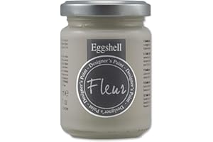 FLEUR DESIGNER'S PAINT | EGGSHELL Smalto Multisuperficie Satinato, Senza Carteggiare, 130 ml, F11 Greige, a Base Acqua, Lavabile, Altissima Resistenza, per Interno - Esterno, Made in Italy